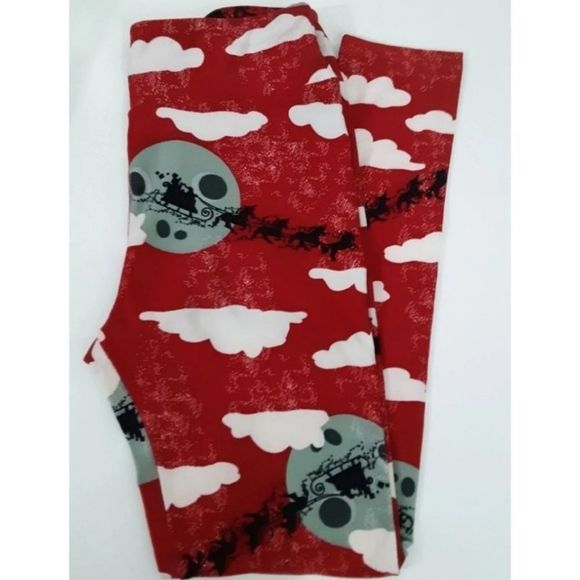 Lularoe OS Santa sleigh leggings! - Picture 1 of 4